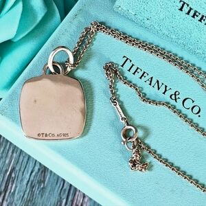✨ Tiffany & Co. Cushion Tag Vintage Necklace Sterling 925 Rare Engravable✨